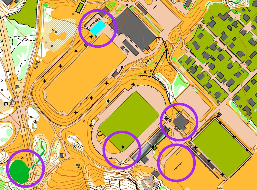 Kartutsnitt med ringer